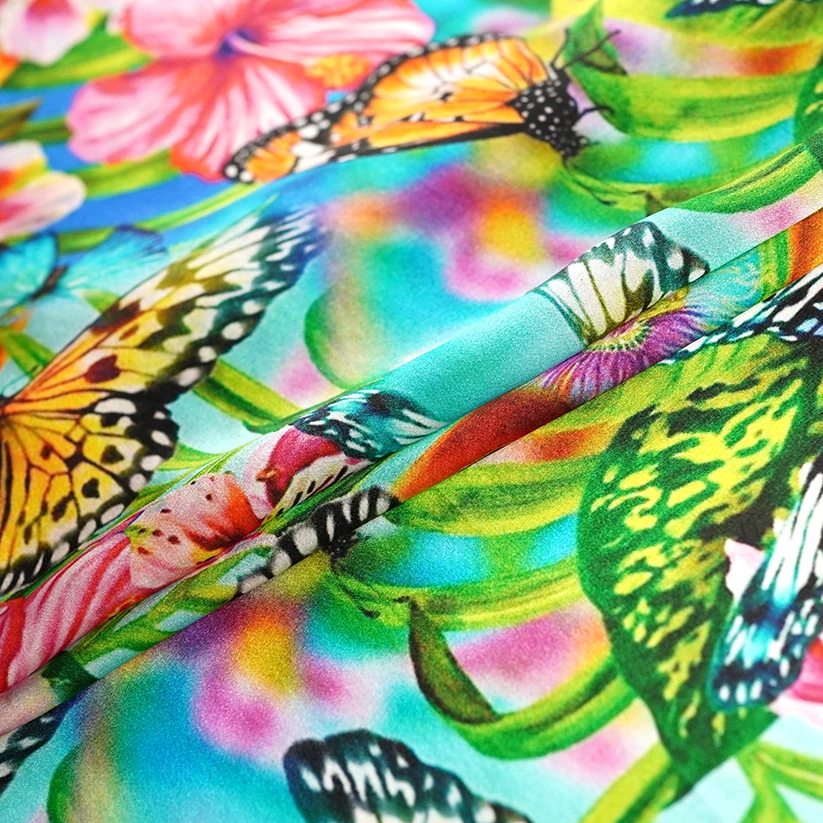 Fashion style cotton poplin 60s botanical garden leaf floral printed fabrics for girl dress