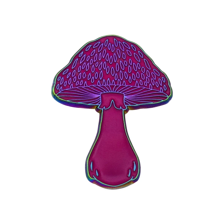 Manufacturer Design Custom Metal Badge Pin Die Casting Soft Enamel Mushrooms Logo Cute Badge Pin