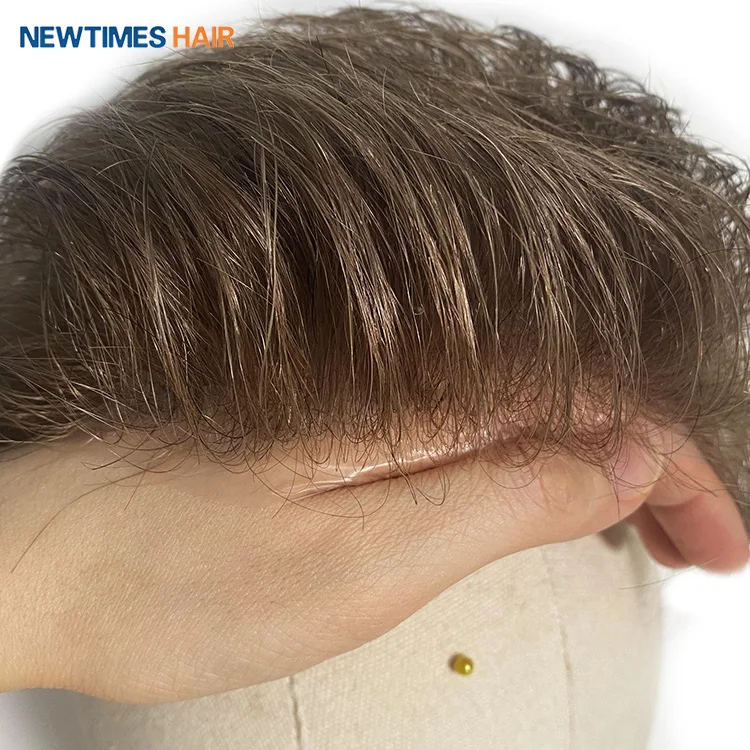 Stock ultra thin skin toupee quality virgin human hair invisible replacement systems for men