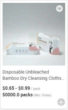 Disposable Unbleached Bamboo Dry Cleansing Cloths Hand & Face Dry Wipes Organic Facial Make Up Wipes Towel