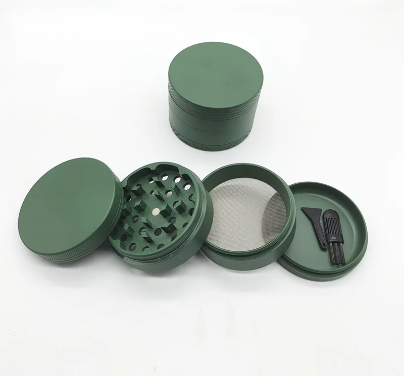 Customized herb grinder ceramic 4 layer ceramic paint and rubber paint metal ceramic herb grinder