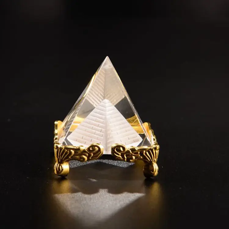 wholesale Religious Gift Egypt K9 Laser Engraving Crystal Pyramid