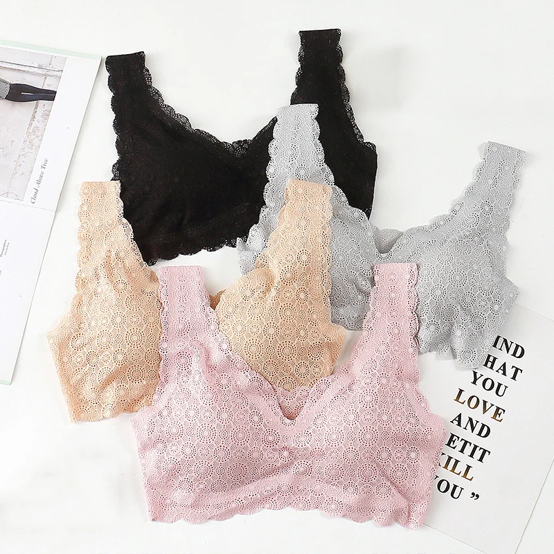 Breast Massage Girl Wear Open Double Push Up Seamless Sleep Lace One piece Japan Bra