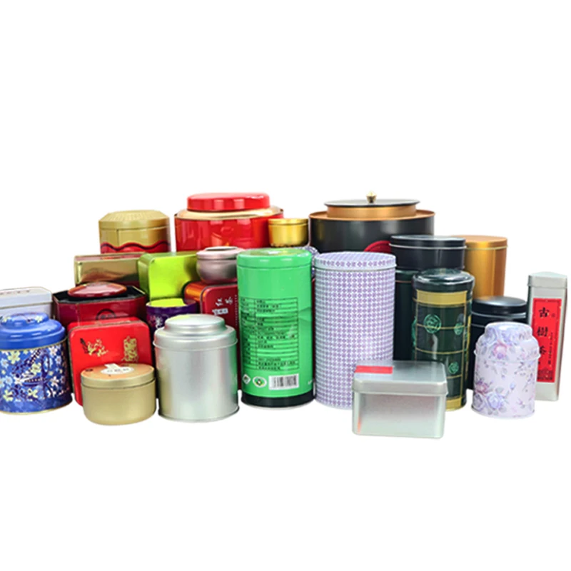 Customize various round size metal tin boxes, square metal container packaging, airtight tin cans for tea
