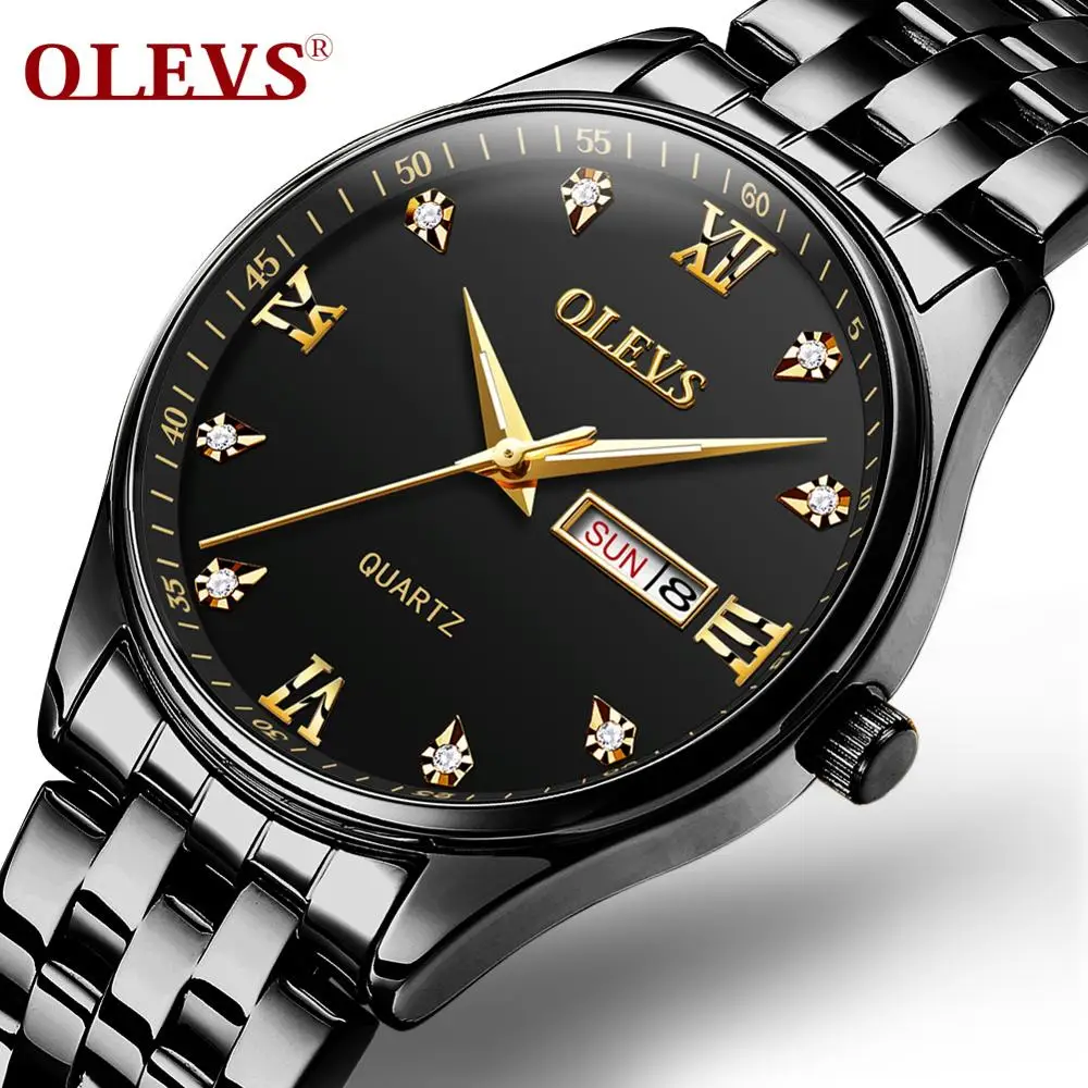  OLEVS 5570 корпус из сплава часы мужские модные повседневные наручные Водонепроницаемость функция аналоговые на стальном браслете с