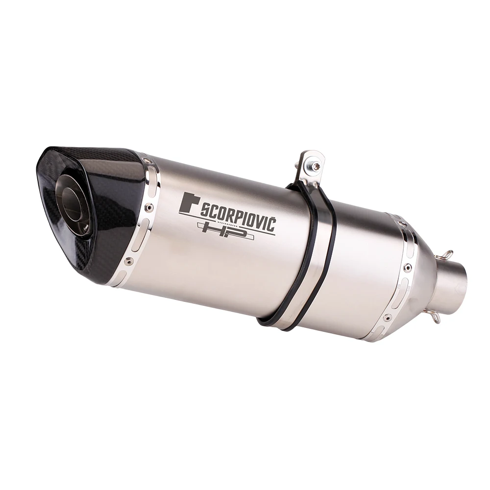 36-51mm High quality universal muffler motorcycle muffler exhaust pipe modified universal exhaust stainless steel/ carbon fiber