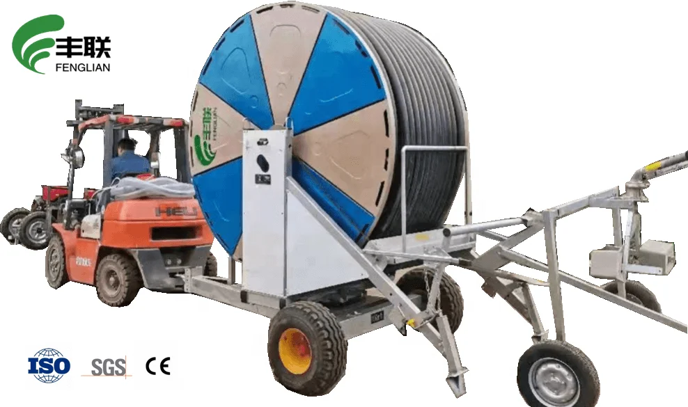 High Productivity of Agricultural Four Wheels JP 75-300 For Farm Hose Reel Water Irrigation Sprinkler Equipment