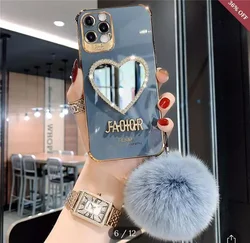 Роскошный модный зеркальный чехол с покрытием в форме сердца для телефона Iphone 11 12 13Pro Max 7 Plus X XR, Блестящий Мягкий силиконовый чехол