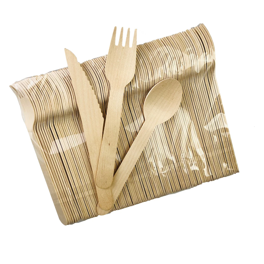 New Design Biodegradable Disposable Birch Wooden Cutlery Kit