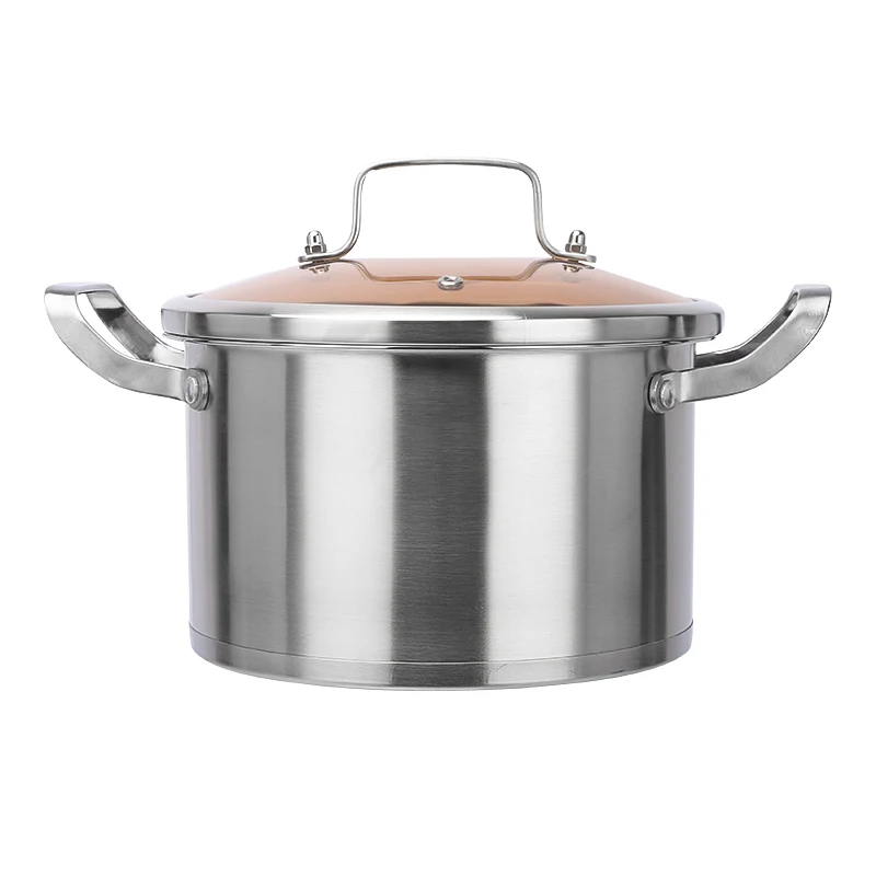 Classic Stock Pot 304Stainless Steel Cooking Salad Soup Pot with Lid and Double Ear