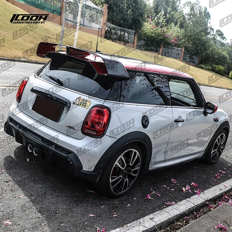 ICOOH Racing GP Style Carbon Fiber Fibre Body Kit Rear Roof Spoiler Wing Fit For BMW MINI COOPER