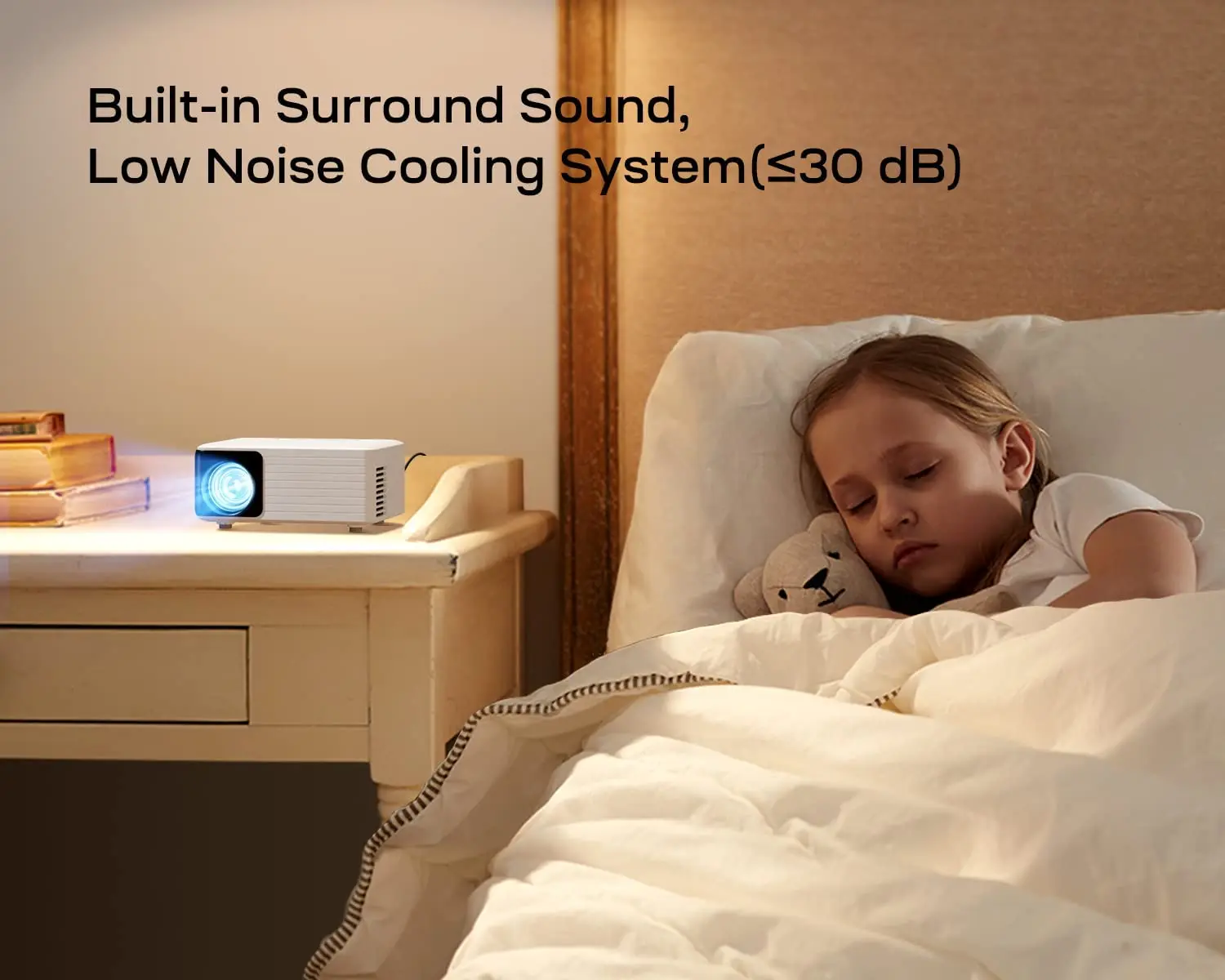 2021 Beam Projector 100 Lumens Portable LED Proyector HDMI Christmas Projector for Kids N2 White