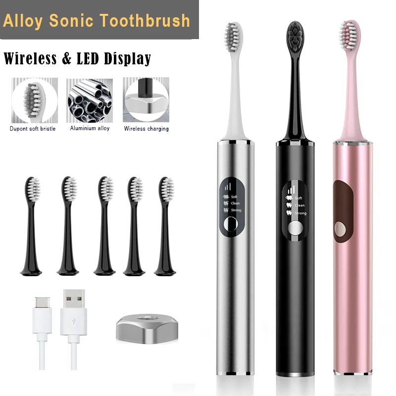 2023 elegant smart wireless toothbrush For adults new sonic toothbrush aluminum electric toothbrush ultrasonic