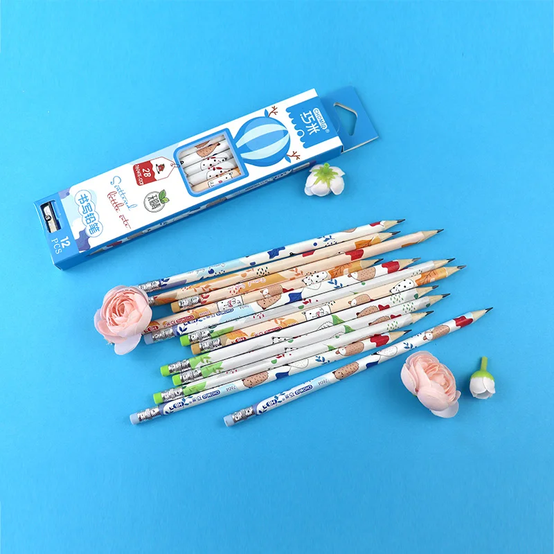 School writing HB 2B high strength pencil lead triangular basswood pencil