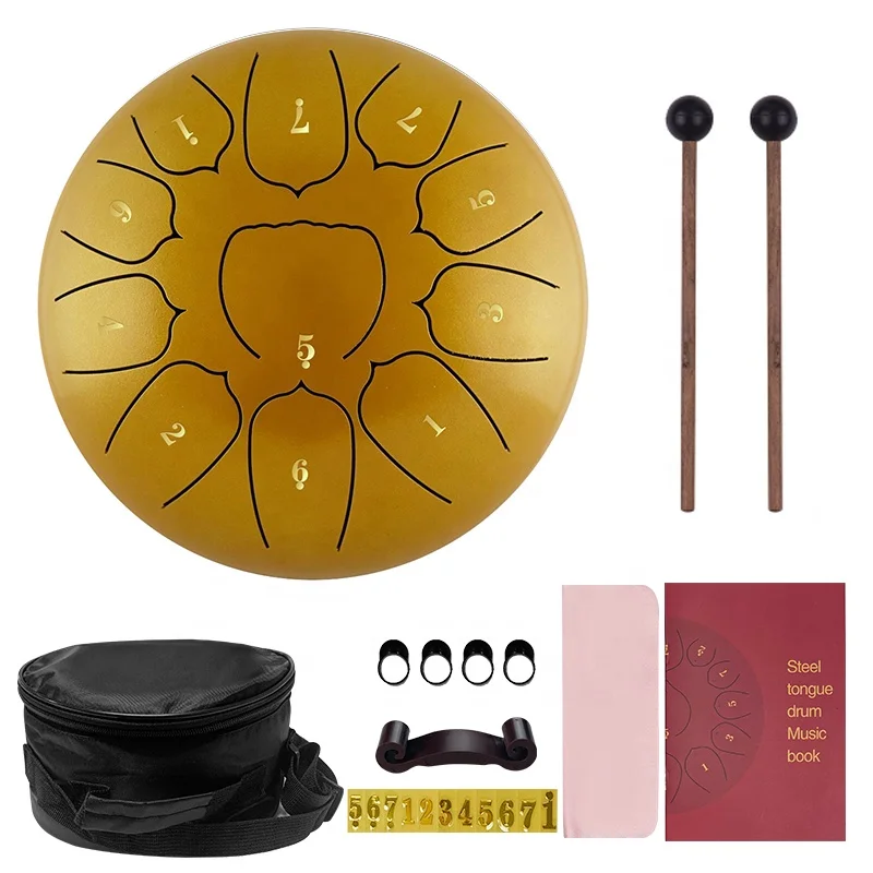 New Arrival 10 Inch 11 Tone steel Tongue Drum music healing  Customized steel tongue drum 10 inch tank drum