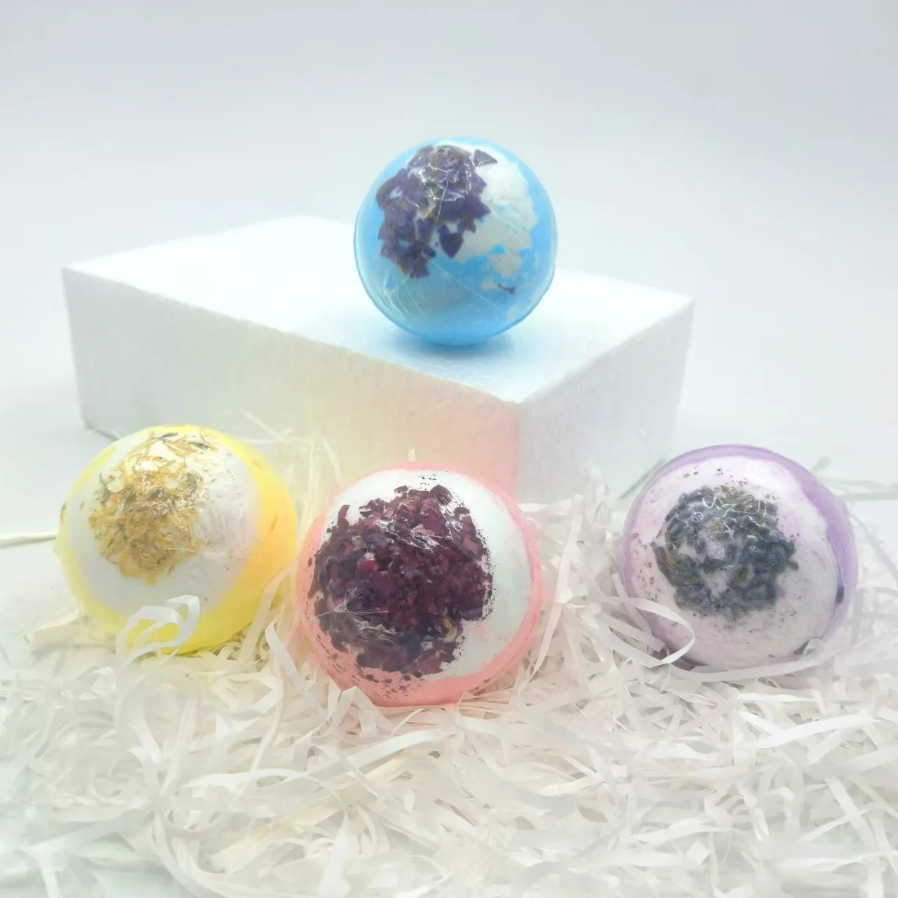 100g Bath salt ball with dried flower two-color bath salt ball set