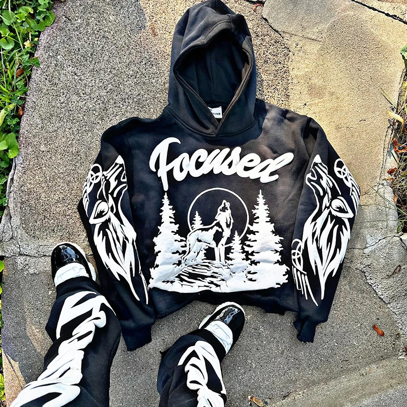 Luxury Unisex Cotton Puff Hoodies Custom Design,Custom 3D Puff Print Hoodie Manufacturer,Custom Hoodies Puff Print High Quality