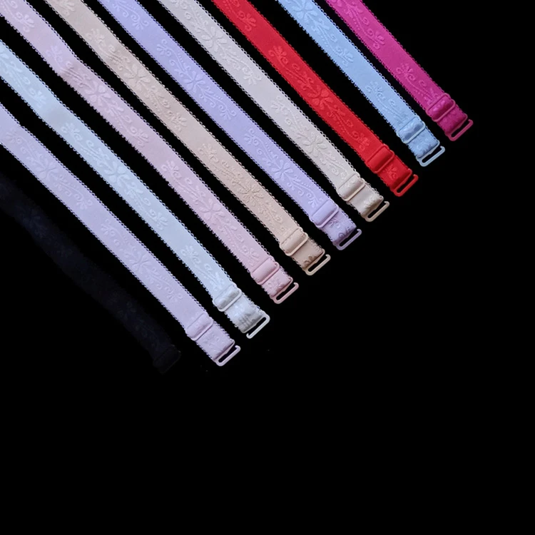 
factory wholesale stock multicolor 15mm jacquard bra strap adjustable elastic bra strap for underwear shoulder strap 