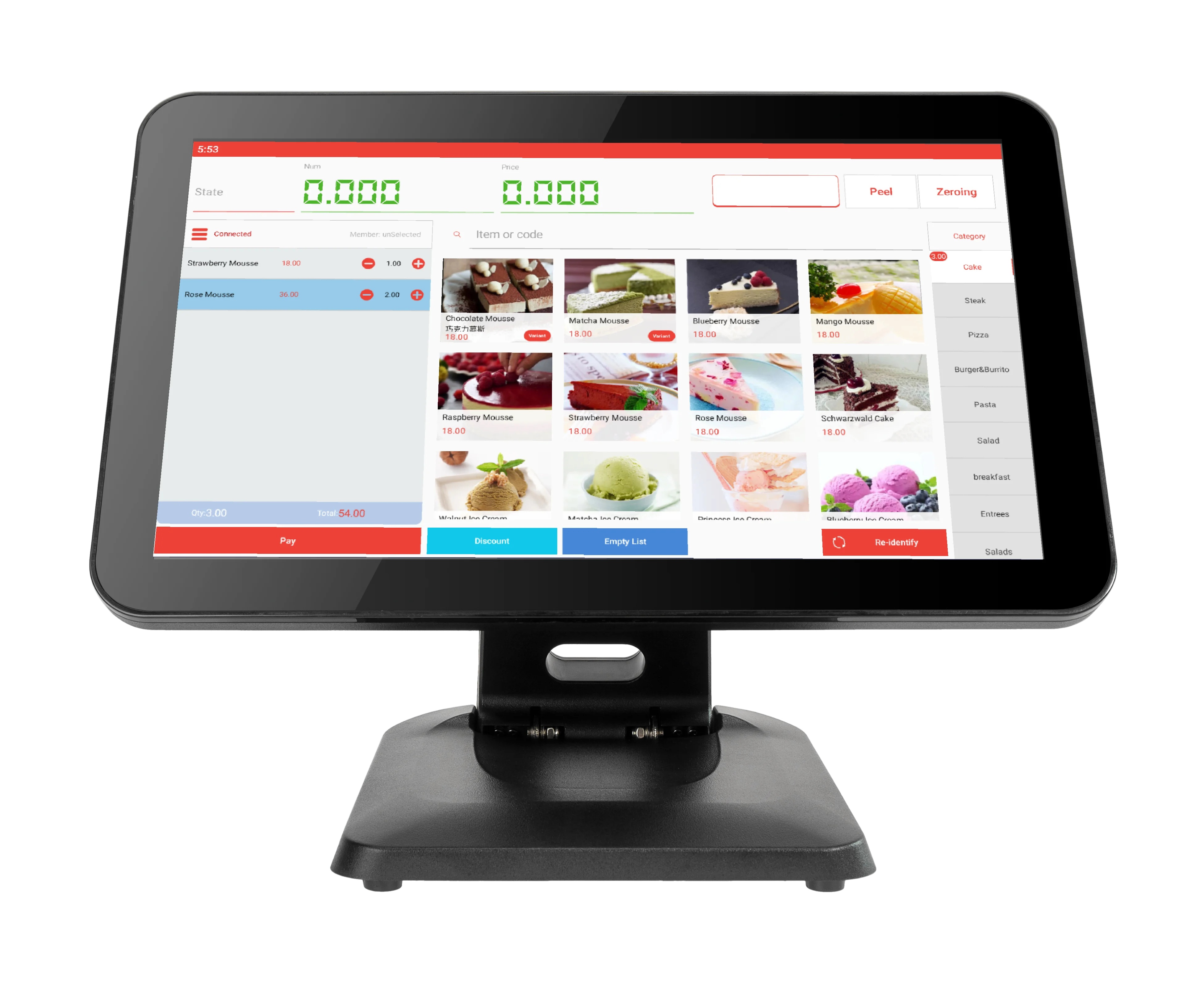 280FN Foldable Metal POS Terminals 15.6' 1080P Display Cash Register Terminal for Restaurant and Cafe Use