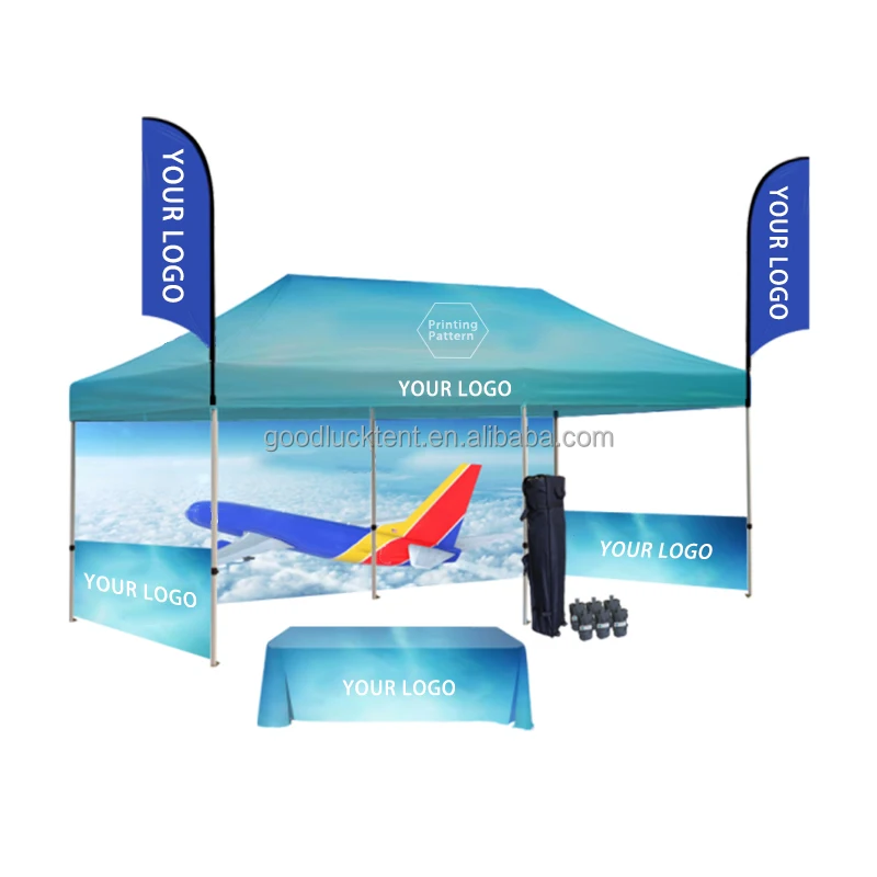 10x20 aluminium Exhibition tents with walls Custom Printing LOGO 3x6 Outdoor Folding Pop Up Canopy Tent for events