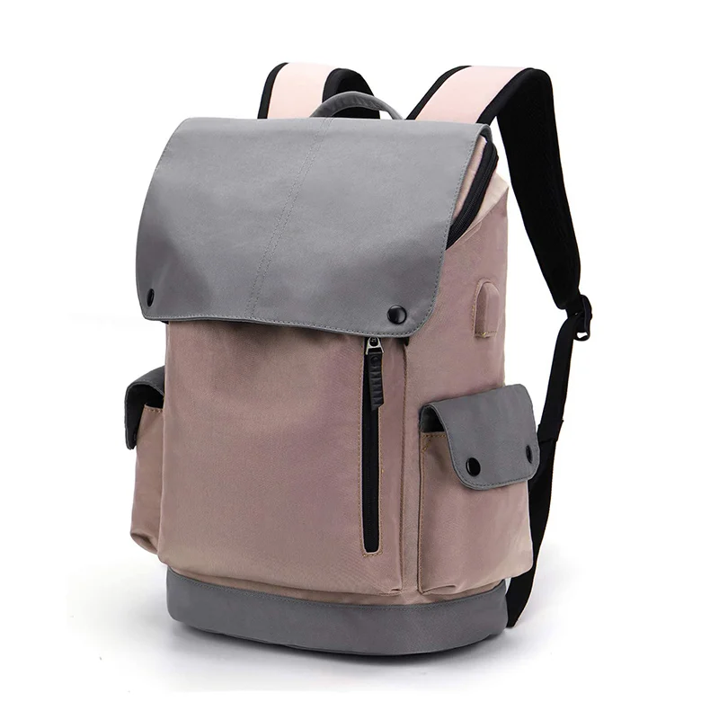 Wholesale Waterproof Black Pink Backpack Ladies Girl Hasp Zipper Travel Day College Laptop School Bag Backpack For Women