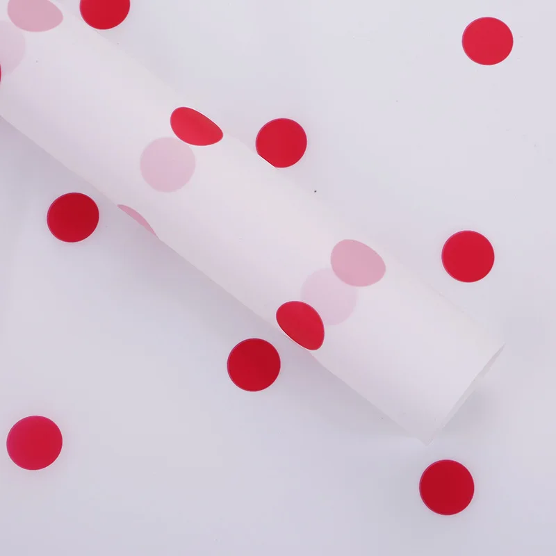 Fashion Caramel Film Point Dot Wrapping Flower Rose Bouquet Packing Material Florist Ready to Ship Waterproof Paper