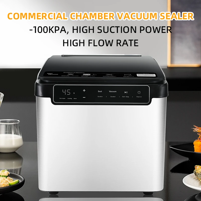 QH-QS03  Automatic  Commercial vacuum machine Chamber Vacuum Food Sealer Machine Vaccum sealer Packaging High Boron glass Multi-