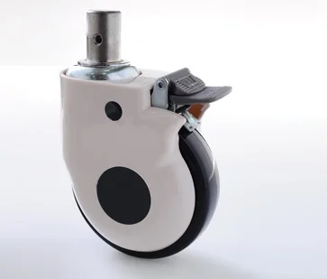 Single tire low noise caster, abrasion resistance castor, chemical and oil resistance central locking swivel wheels china high