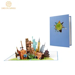 Creative 3D World Landmarks Pop Up Famous Architectures Greeting Card for All Occasions