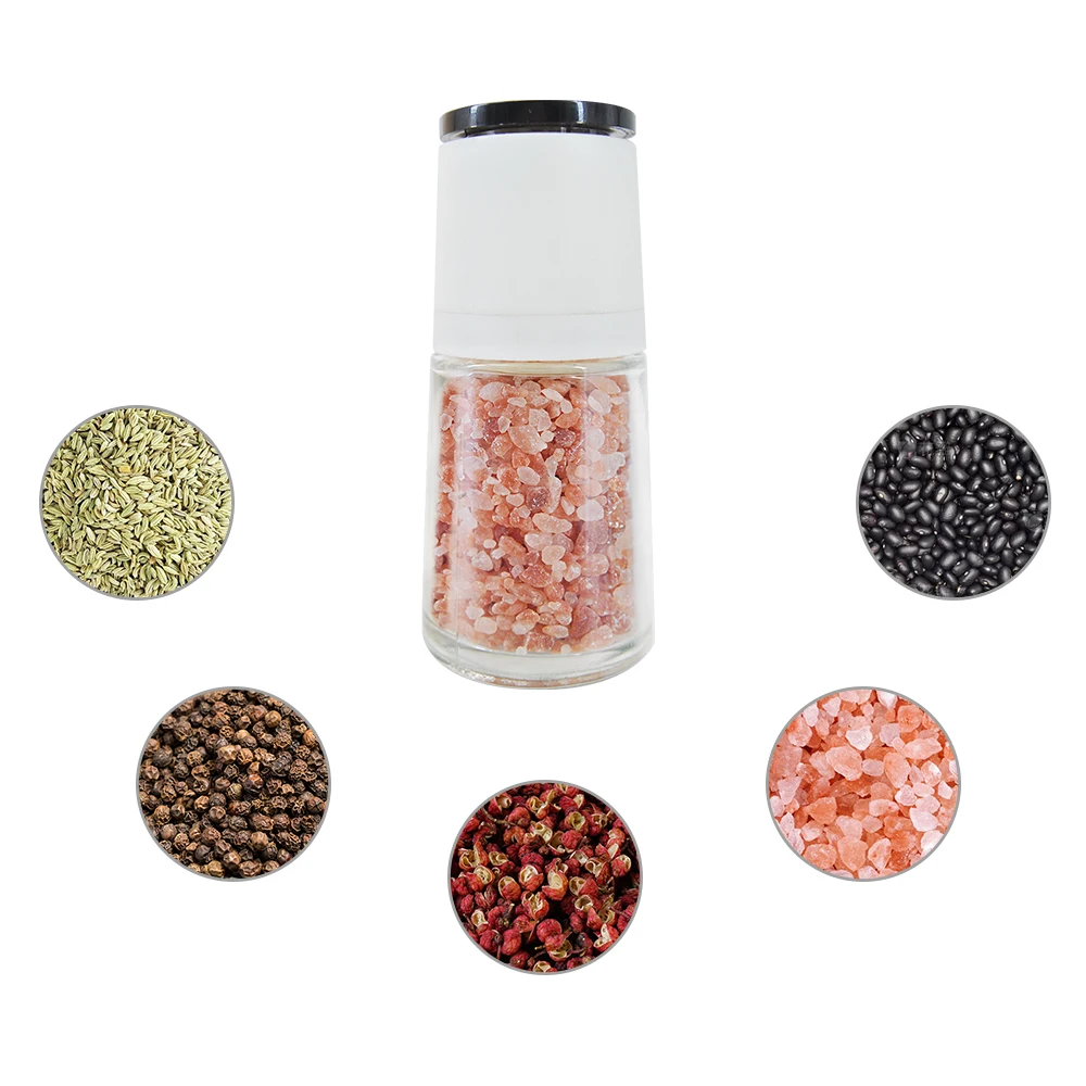 Kitchen Manual Salt And Pepper Shaker Grinder Seasoning Spice Glass Bottle Adjustable Mill Machine