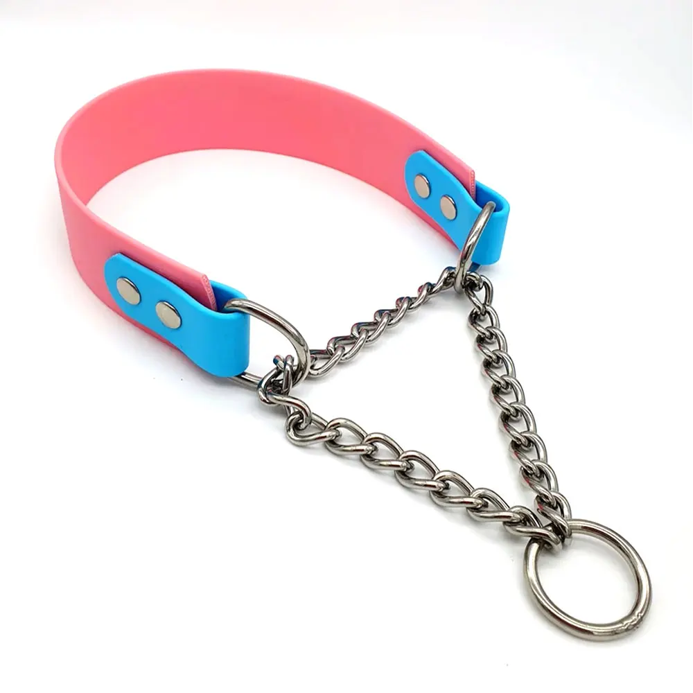Luxury Heavy Duty Choke Chain Dog Collar Slip Martingale P Chain PVC Dog Choke Chain