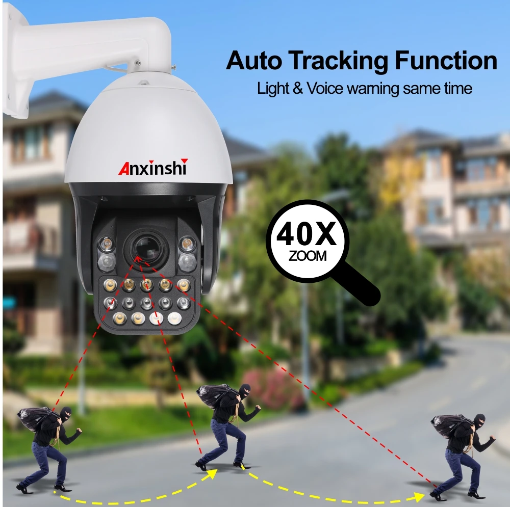 3000, 4K, veiw 45xzoom, отслеживание человека, NDAA, IP-камера, сирена, 8 МП, лазер, 400 метр, ночная IP-камера видеонаблюдения