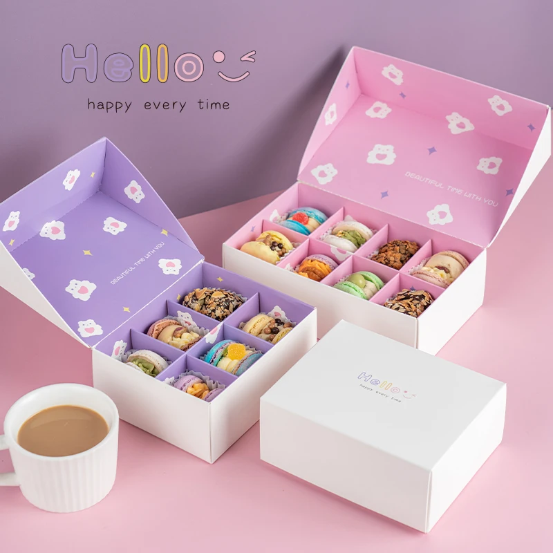 Cupcake Baking Boxes Window Open Cake Box Macaron Doggy Bag Muffin Box Window Opening Chocolate Packaging