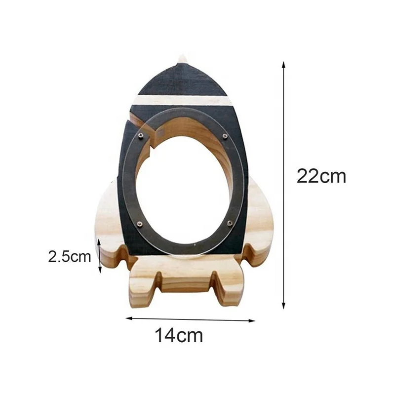 
Cute Wooden Money Box Wood Animal Money Bank Coin Piggy Bank Transparent Glass For Kids Children Gifts 