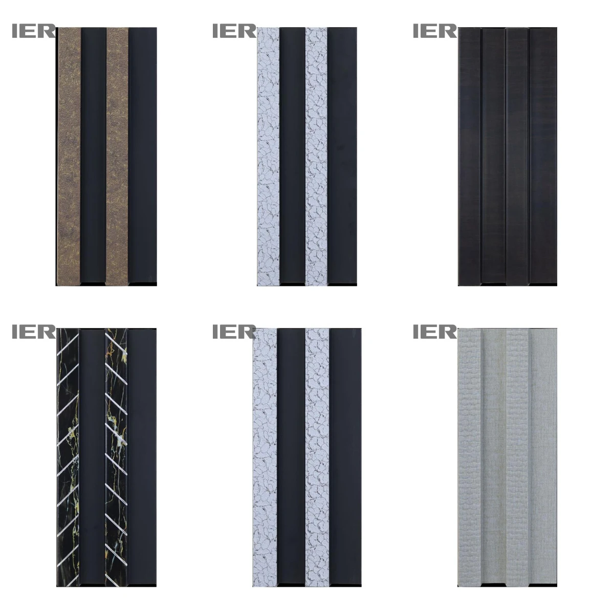 Amer Factory Whole Sale Price Ps Fluted Sound Proof Acoustic Exterior Marble PU Stone WPC PVC Wall Interior Boards Panels Sheets