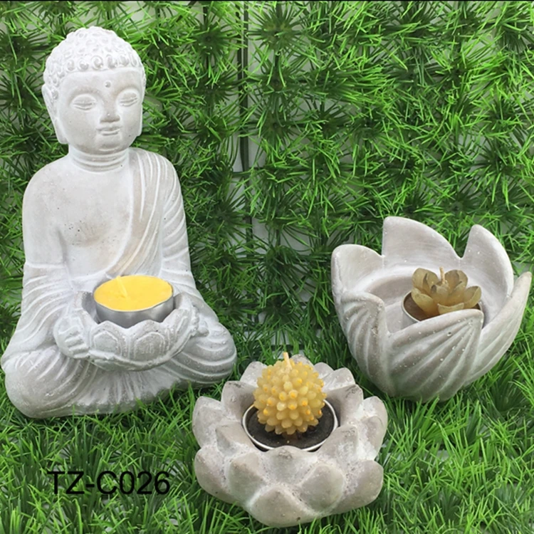 
Creative design tealight holder ceramic Cement Buddha candle holder table decoration for home decor garden ornaments 