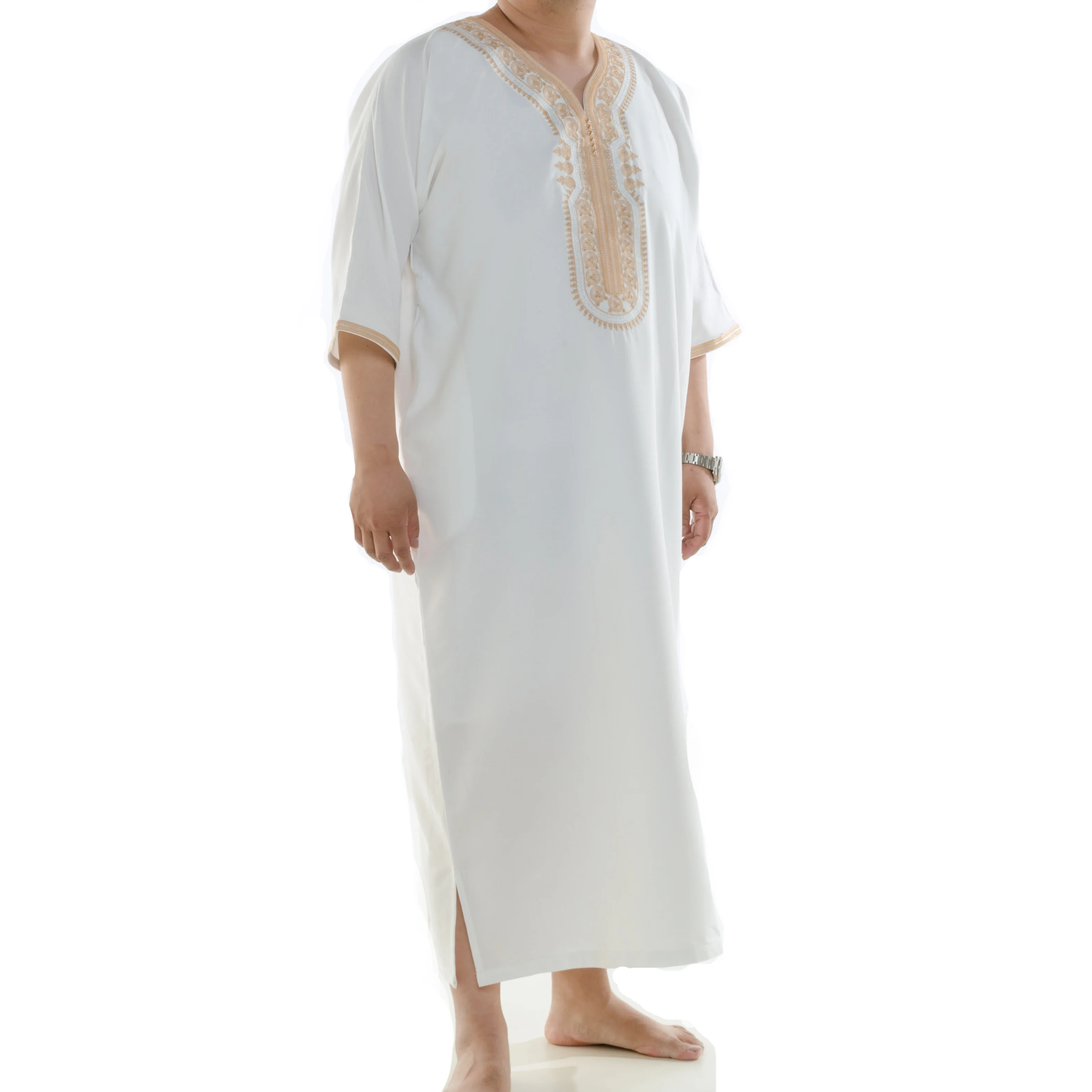 New Design High quality middle east khamis haramain Islamic Daffah moroccan men arab modest jubbah saudi dubai muslim thobe