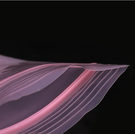 Pink ESD LDPE Bag Dissipative Zipper PE Bag Pink Anti Static Tube