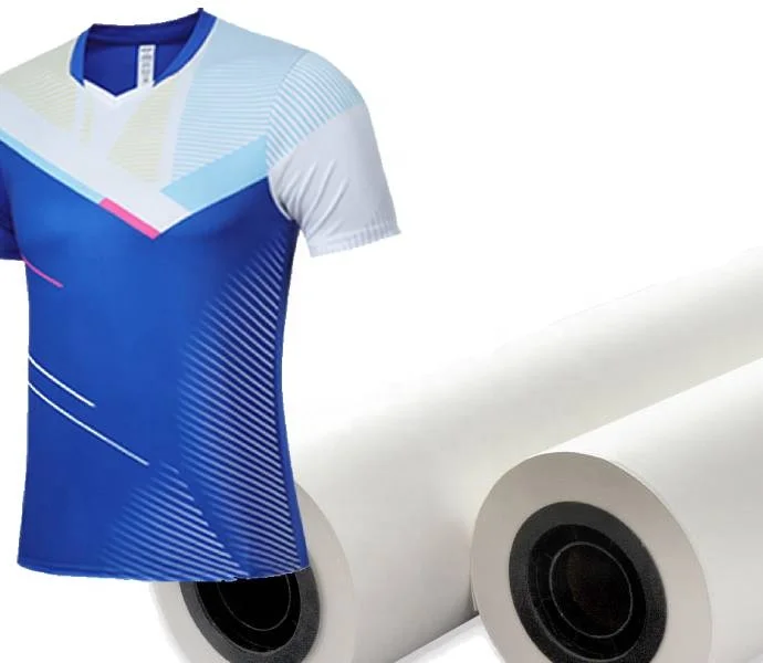 Factory Wholesale 100gsm sticky roll dye sublimation paper heat transfer paper for elastic clothing sportswear