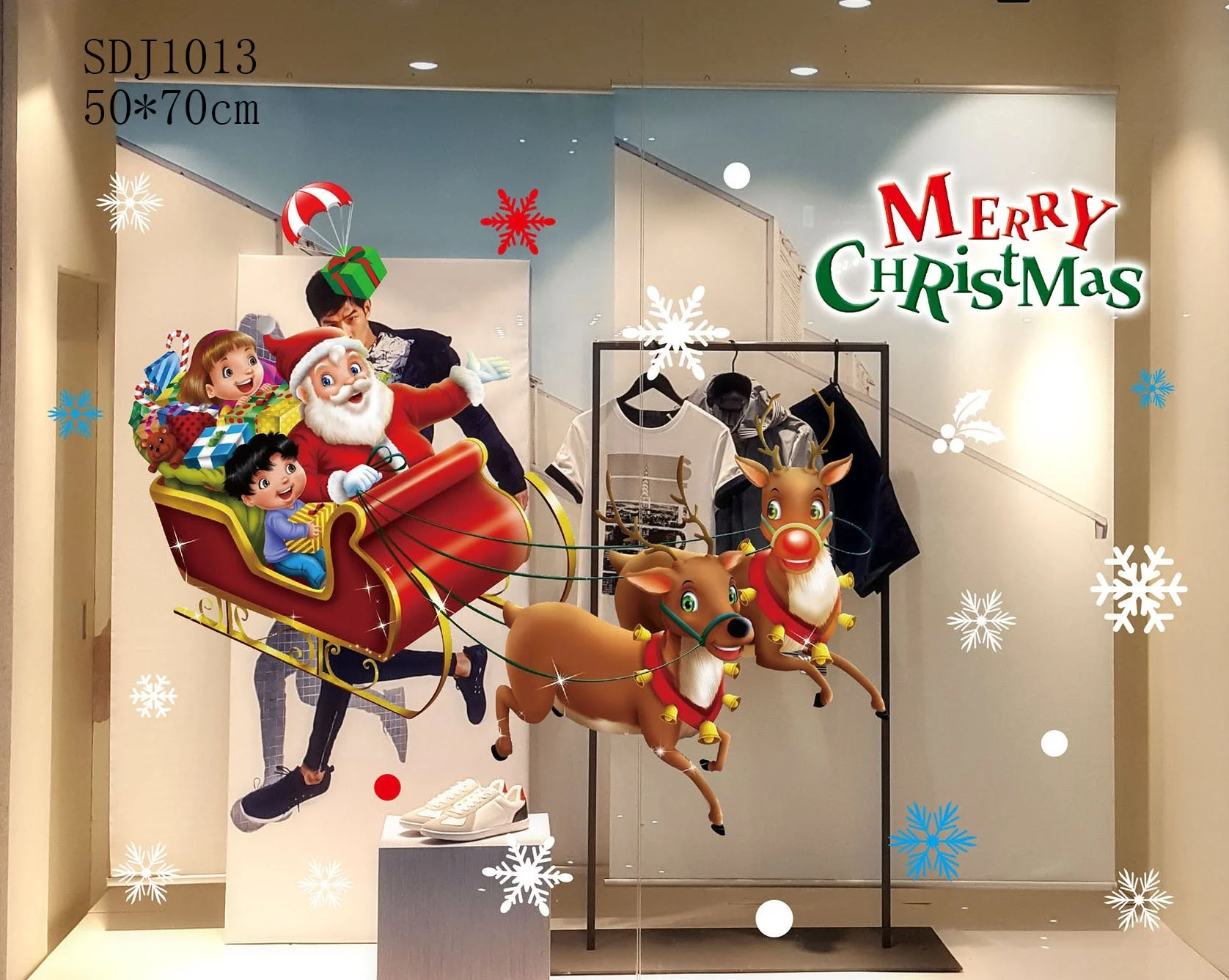 Christmas Theme Electrostatic Film Window Sticker