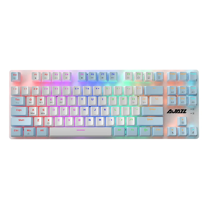 Клавиатура Ajazz AK40Pro Механическая Беспроводная с радужной подсветкой, три режима, 87 клавиш, снижение уровня шума, EVA, три режима