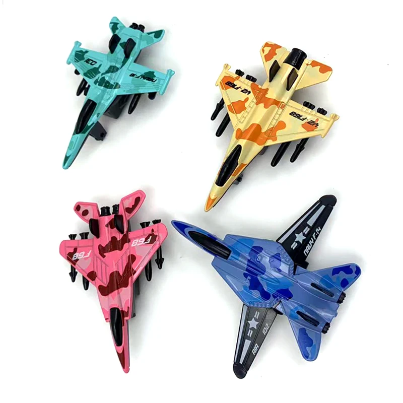 Wholesale  Alloy Model Plane Pull Back Diecast Wheel Aero Plane Matel Fighter Aircraft Toy