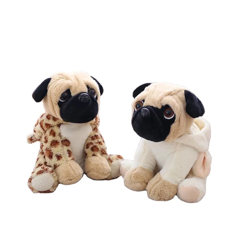 Factory direct custom cute animal stuffed dog toy plush dog toy with clothes
