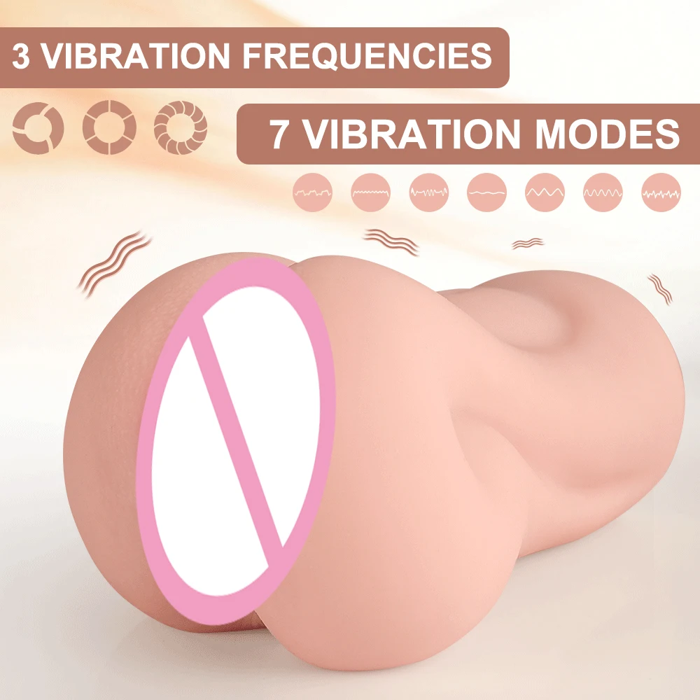 Male Masturbator Pocket Pussy Realistic Channel 7 Sucking & Vibrating & Thrusting Modes Penis Stimulation Sex Toys for Man