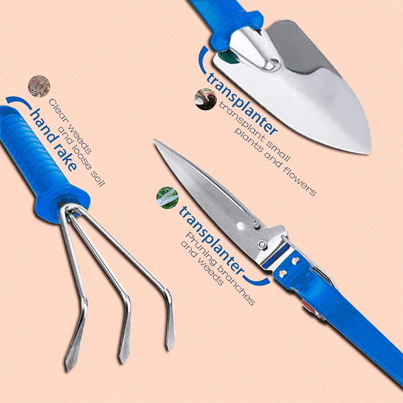 Heavy duty 13 pcs garden planting tool equipment garden tool set with suitcase