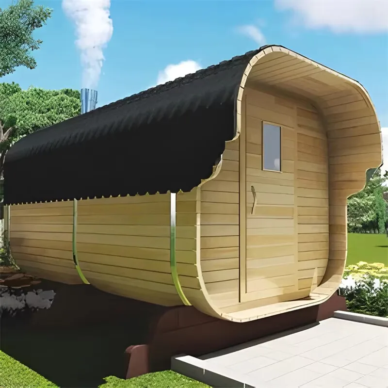 Deluxe Outdoor Cube Red Cedar High Quality Steam Sauna Room For 6 People