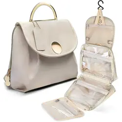 Custom Beauty Toiletry Organic Cosmetic Pouch Hanging Toiletry Luxury Cosmetic Bag