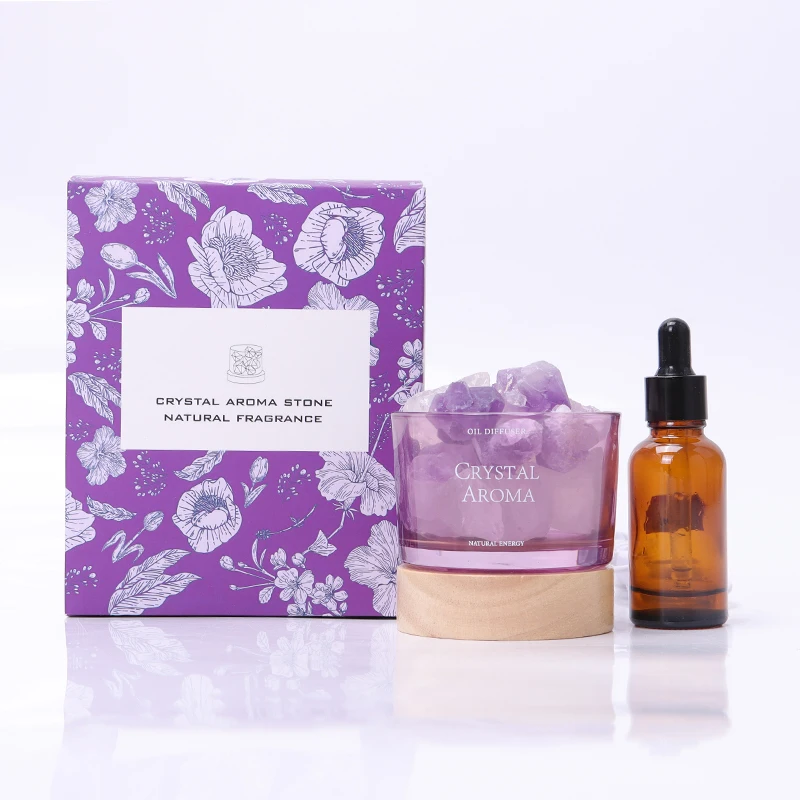 Персонализированный диффузор минеральное эфирное масло выделяет хрустальный камень с атмосферой ночного света USB эфирным маслом