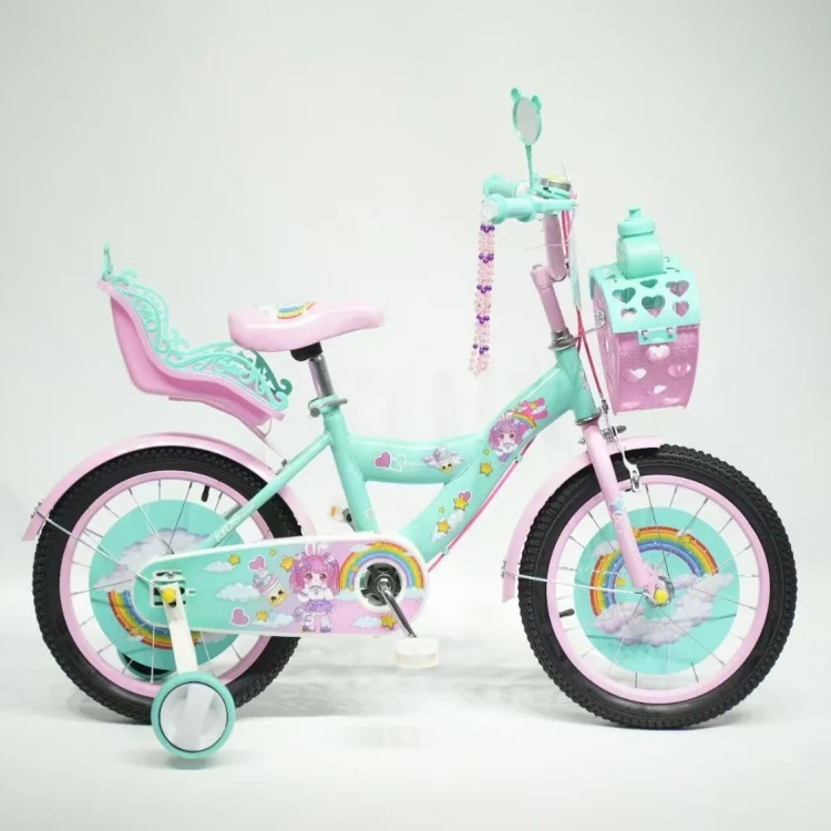 Factory new model colorful child bicycle 14inch 16inch 18inch princess girls pink kid bikes with training wheel