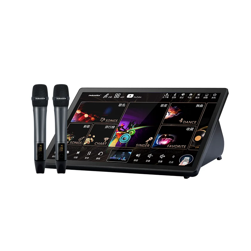 Latest Unique InAndOn Latest 15.6 5in1 1T Karaoke System Design Touch Screen Android system 5in1 Karaoke Player